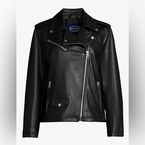 Scoop Women's Faux Leather Moto Jacket